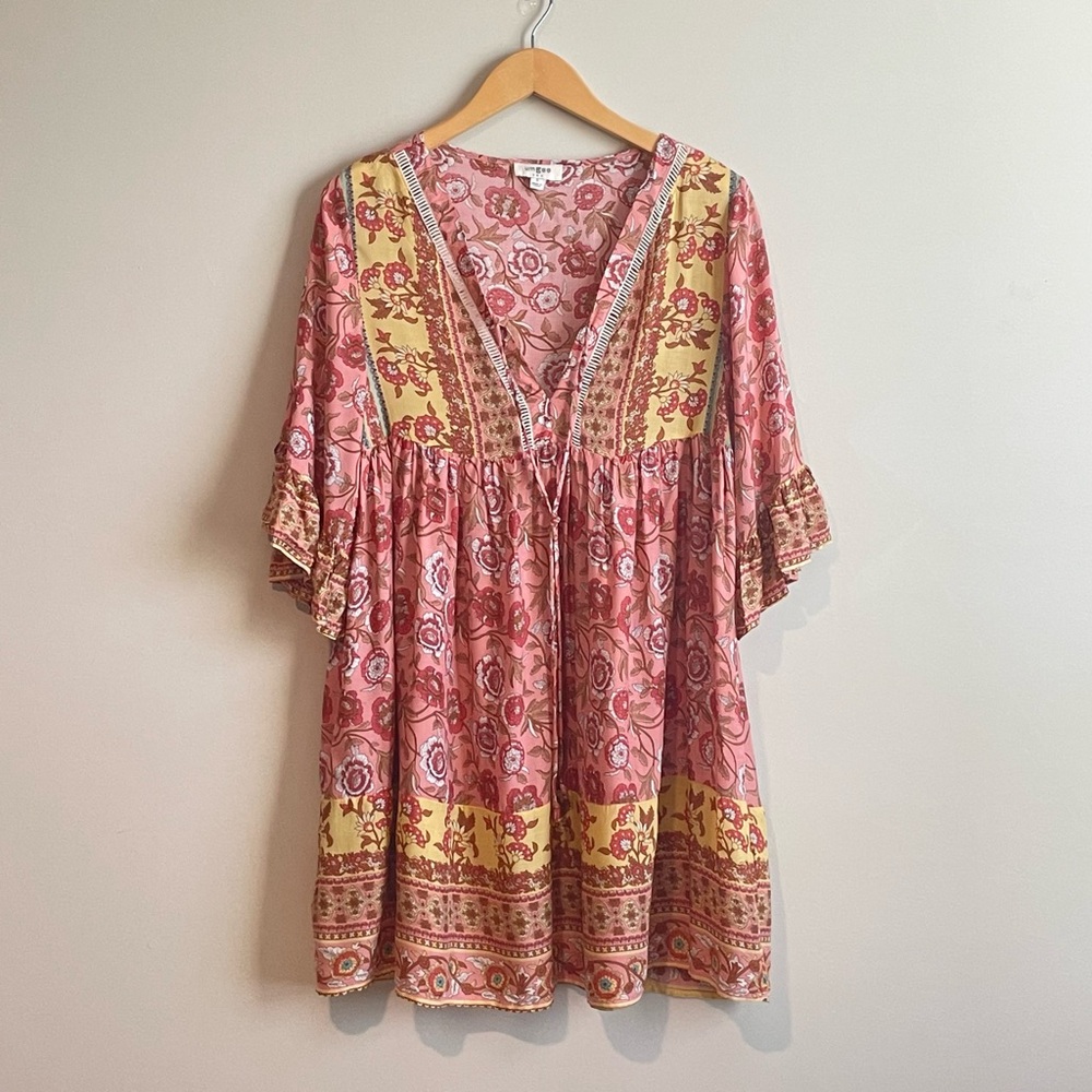 NWOT Umgee Boho Floral Cottage Core Boho Dress Festival Indie Whimsy Size S - Picture 1 of 9